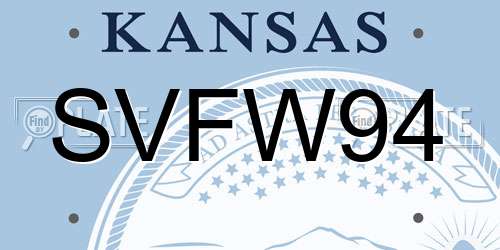 SVFW94 Kansas License Plate