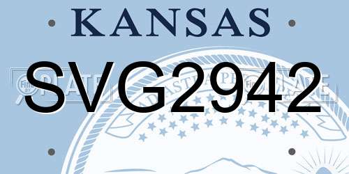 SVG2942 Kansas License Plate