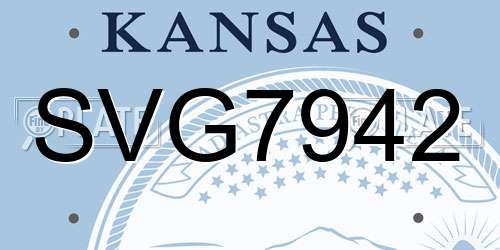 SVG7942 Kansas License Plate