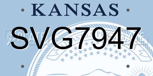 SVG7947 Kansas License Plate