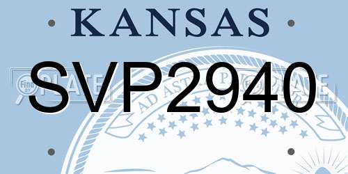 SVP2940 Kansas License Plate