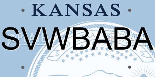 SVWBABA Kansas License Plate