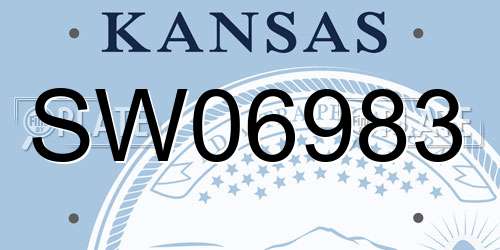 SW06983 Kansas License Plate