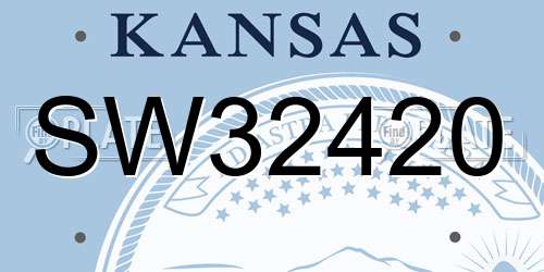SW32420 Kansas License Plate