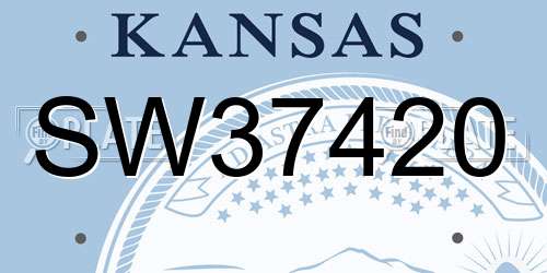 SW37420 Kansas License Plate
