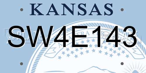 SW4E143 Kansas License Plate