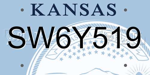 SW6Y519 Kansas License Plate