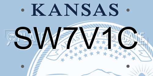 SW7V1C Kansas License Plate