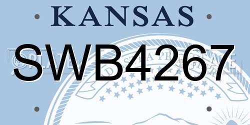 SWB4267 Kansas License Plate