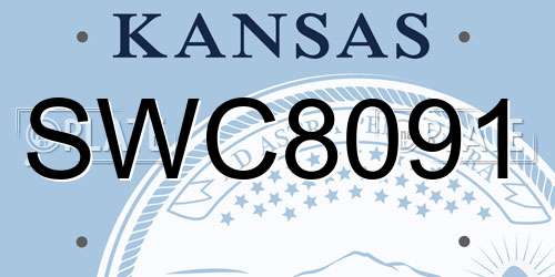 SWC8091 Kansas License Plate