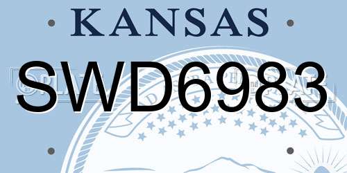 SWD6983 Kansas License Plate