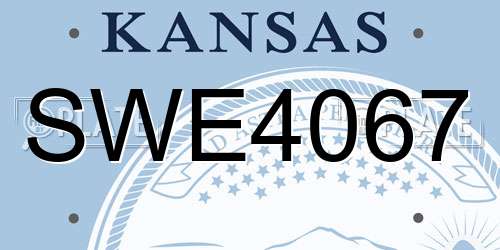 SWE4067 Kansas License Plate