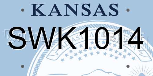 SWK1014 Kansas License Plate