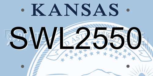 SWL2550 Kansas License Plate