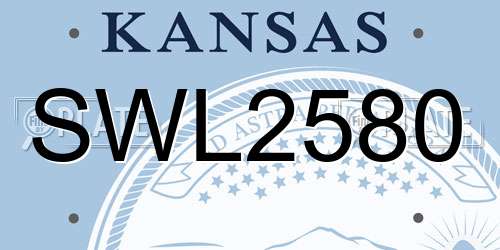 SWL2580 Kansas License Plate