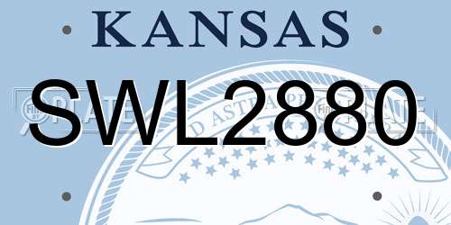 SWL2880 Kansas License Plate