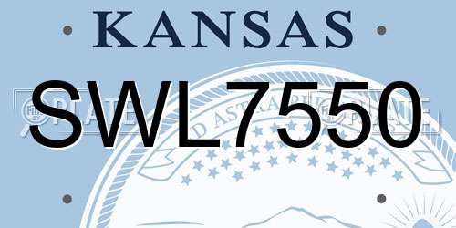 SWL7550 Kansas License Plate