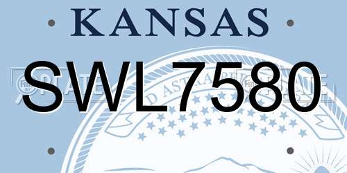 SWL7580 Kansas License Plate