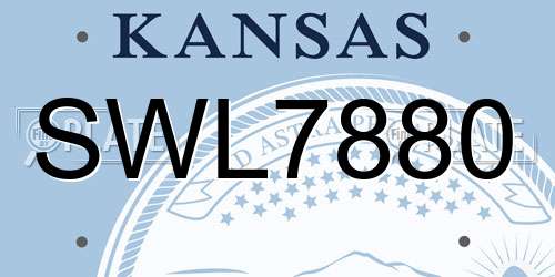 SWL7880 Kansas License Plate