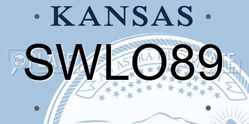 SWLO89 Kansas License Plate