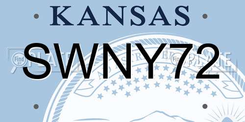 SWNY72 Kansas License Plate