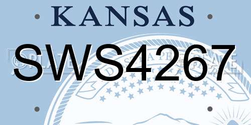 SWS4267 Kansas License Plate