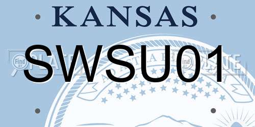 SWSU01 Kansas License Plate