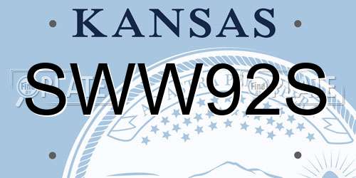 SWW92S Kansas License Plate
