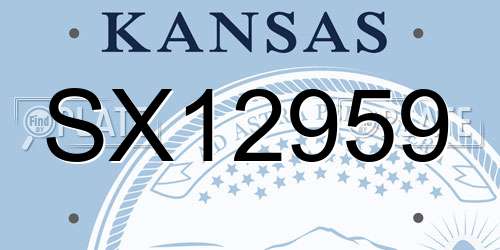 SX12959 Kansas License Plate
