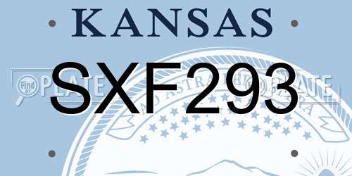 SXF293 Kansas License Plate