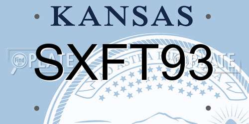 SXFT93 Kansas License Plate