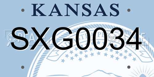SXG0034 Kansas License Plate