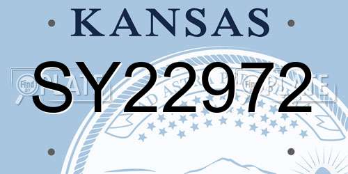 SY22972 Kansas License Plate