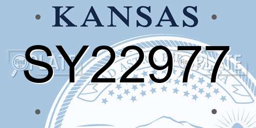 SY22977 Kansas License Plate