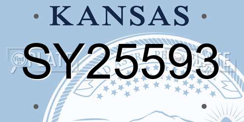 SY25593 Kansas License Plate