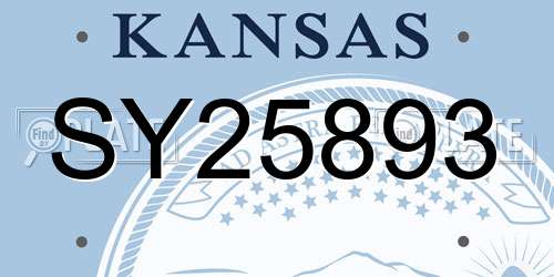 SY25893 Kansas License Plate