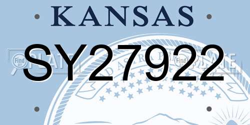 SY27922 Kansas License Plate