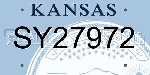 SY27972 Kansas License Plate