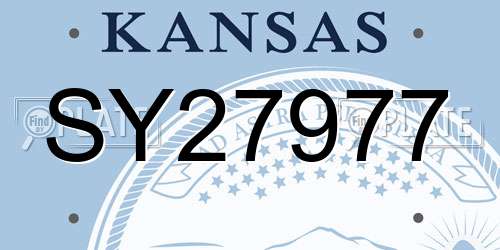 SY27977 Kansas License Plate