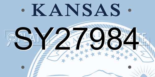 SY27984 Kansas License Plate