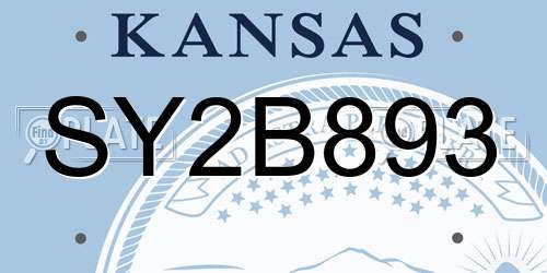 SY2B893 Kansas License Plate