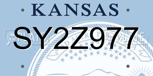 SY2Z977 Kansas License Plate