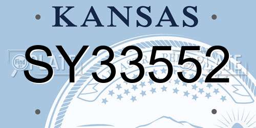 SY33552 Kansas License Plate