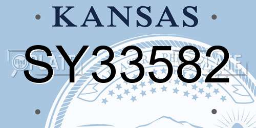 SY33582 Kansas License Plate