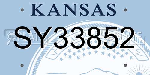 SY33852 Kansas License Plate