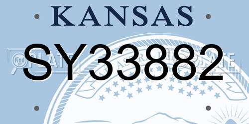 SY33882 Kansas License Plate