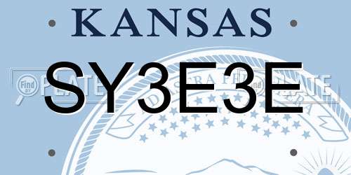 SY3E3E Kansas License Plate