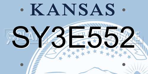 SY3E552 Kansas License Plate