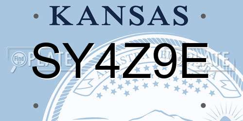 SY4Z9E Kansas License Plate