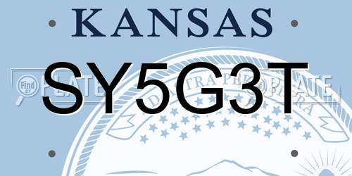 SY5G3T Kansas License Plate